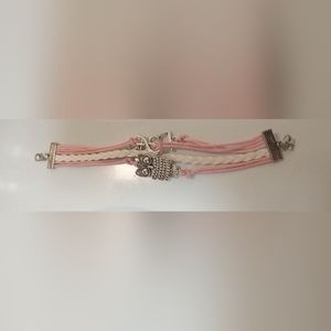 Pink love owl bracelet